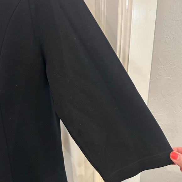 Boden Black Jersey Circle Shift Dress 3/4 Sleeve Boat Neck Size 14R - Picture 6 of 9